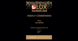 LUX awards 2018 Prize won for Tracy, by LED iBond